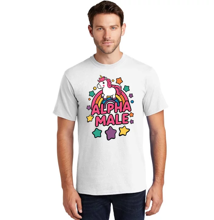 Alpha Male Unicorn Funny Embarrassing Joke Ironic Tall T-Shirt