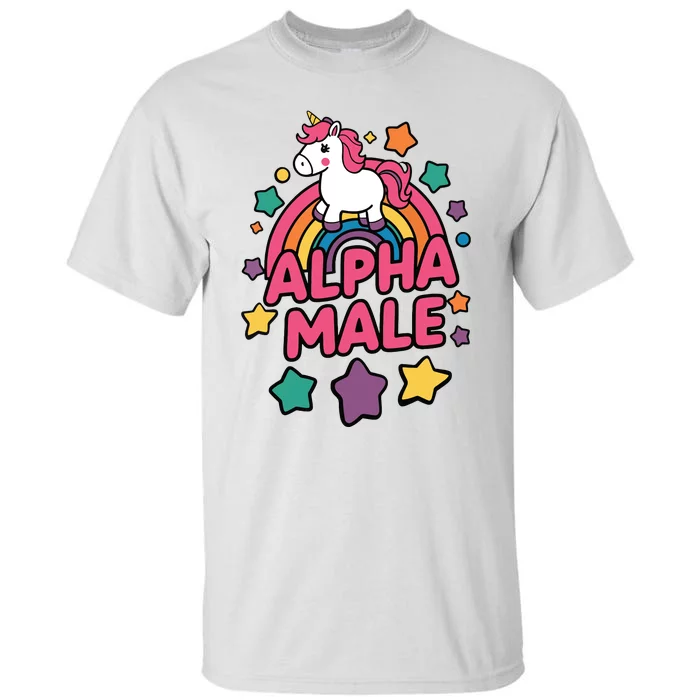 Alpha Male Unicorn Funny Embarrassing Joke Ironic Tall T-Shirt