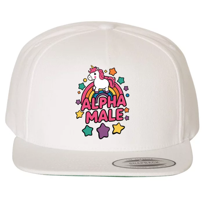 Alpha Male Unicorn Funny Embarrassing Joke Ironic Wool Snapback Cap