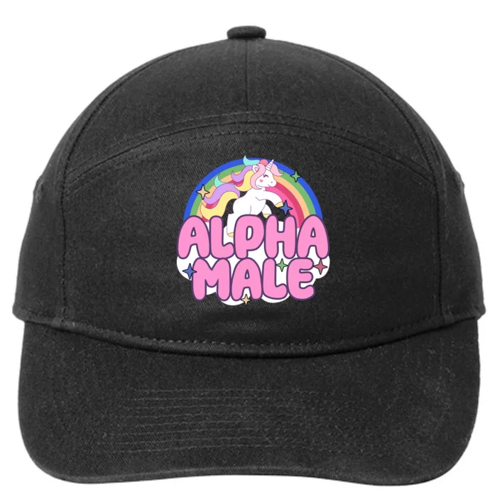 Alpha Male Unicorn Rainbow 7-Panel Snapback Hat