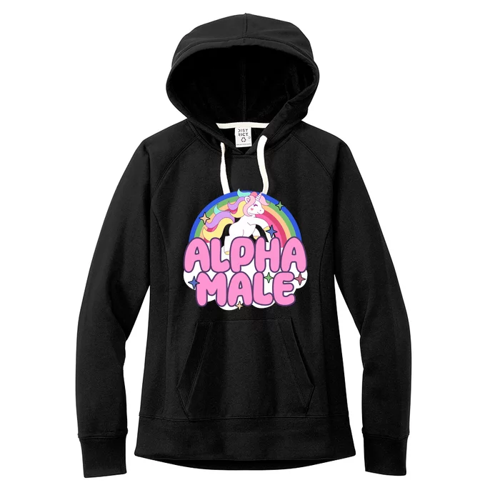 Alpha Male Unicorn Rainbow Women's Fleece Hoodie