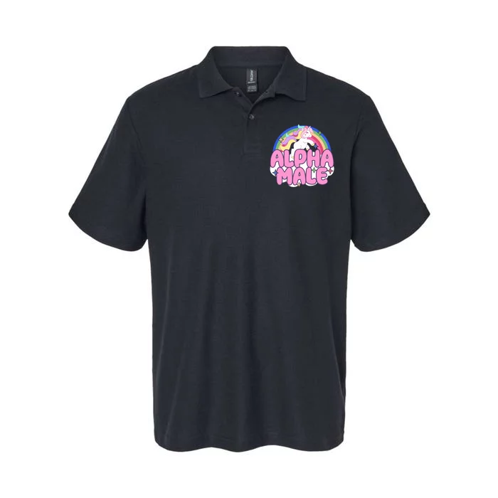 Alpha Male Unicorn Rainbow Softstyle Adult Sport Polo