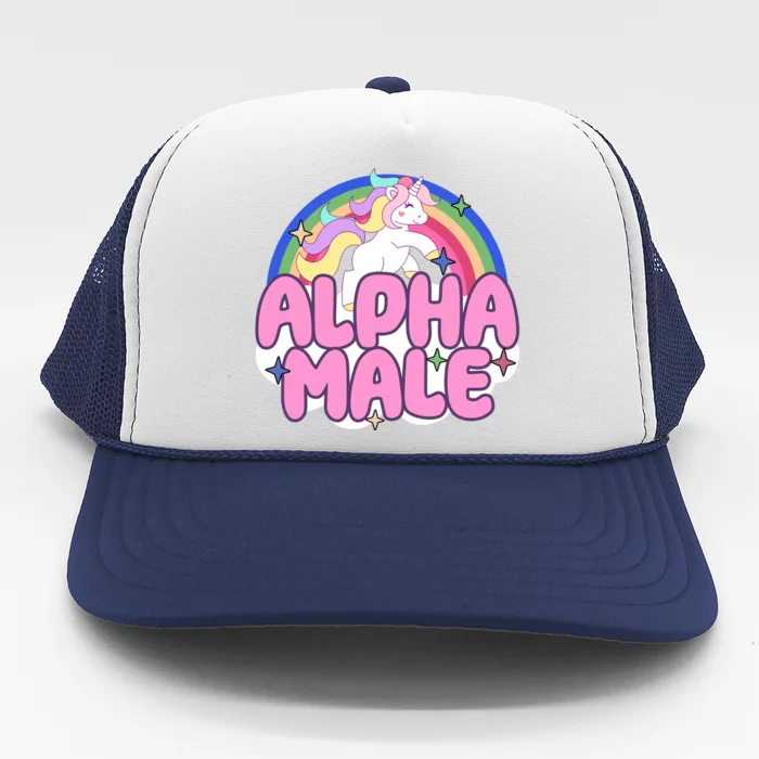 Alpha Male Unicorn Rainbow Trucker Hat