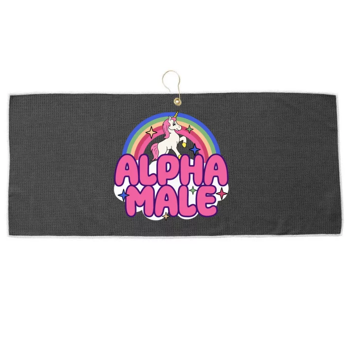 Alpha Male Unicorn Funny Sarcastic Ironic Weird Humor Large Microfiber Waffle Golf Towel