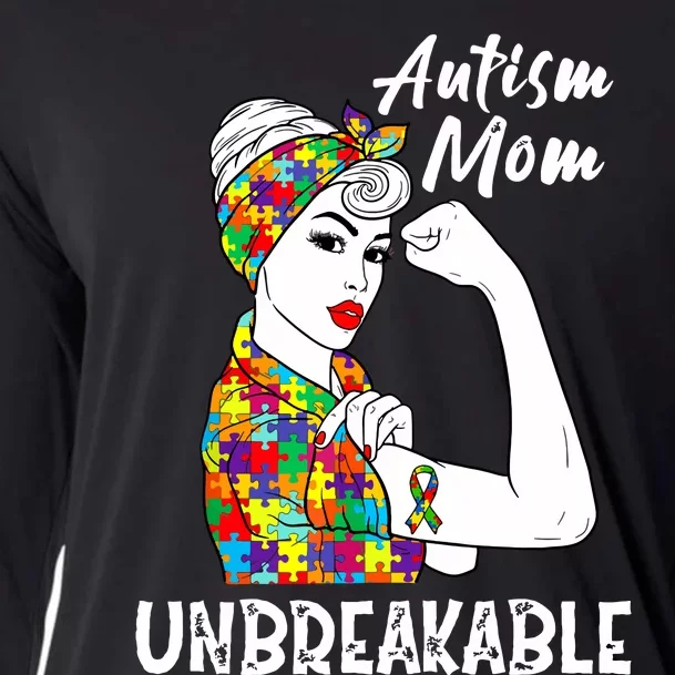 Autism Mom Unbreakable Awareness Autistic Mother Mama Women Cooling Performance Long Sleeve Crew