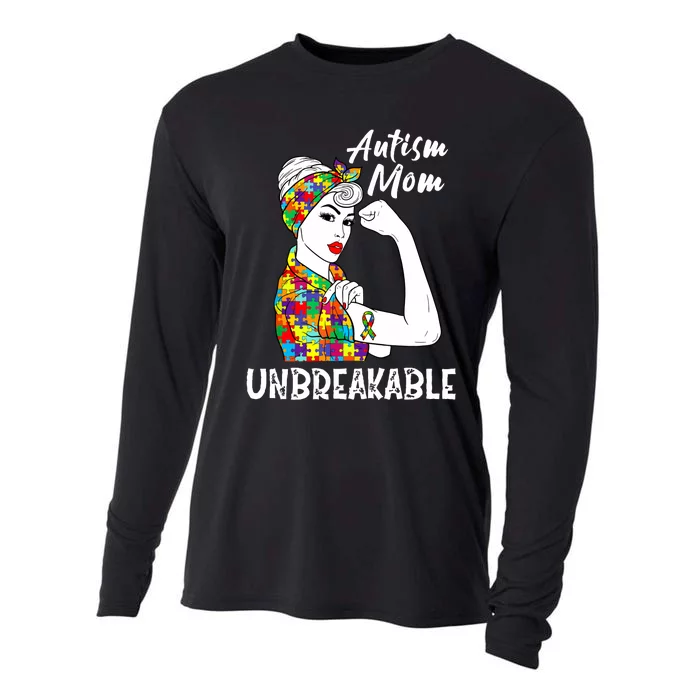 Autism Mom Unbreakable Awareness Autistic Mother Mama Women Cooling Performance Long Sleeve Crew