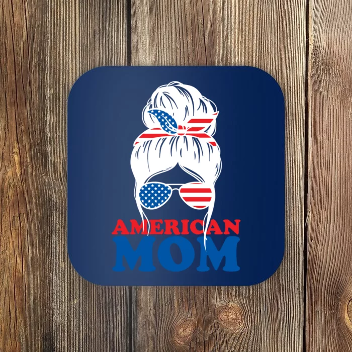 American Mom Usa Hair Bun Coaster