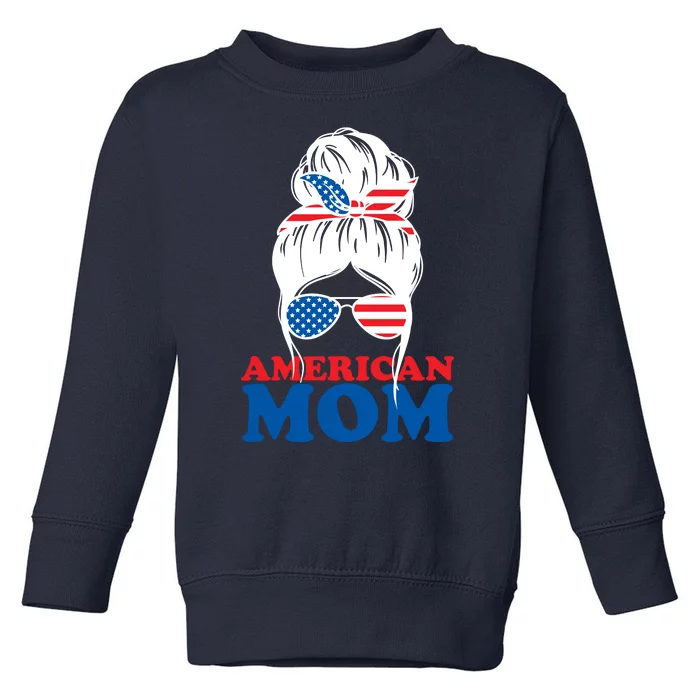 American Mom Usa Hair Bun Toddler Sweatshirt