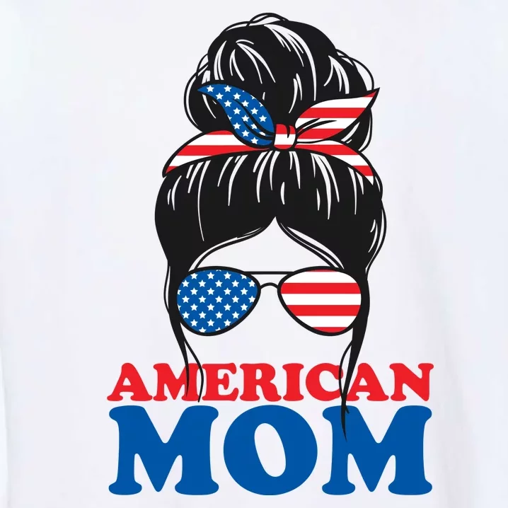 American Mom Usa Hair Bun Garment-Dyed Sweatshirt