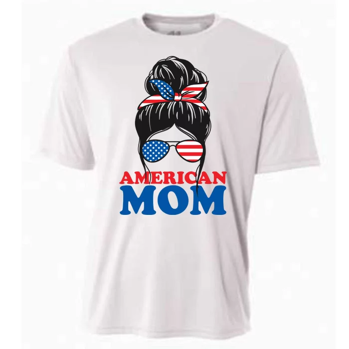 American Mom Usa Hair Bun Cooling Performance Crew T-Shirt