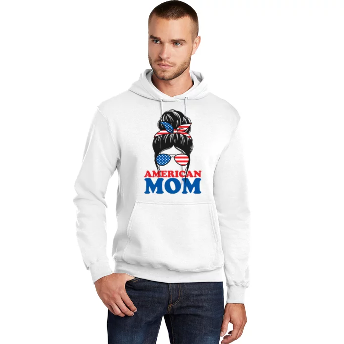 American Mom Usa Hair Bun Hoodie