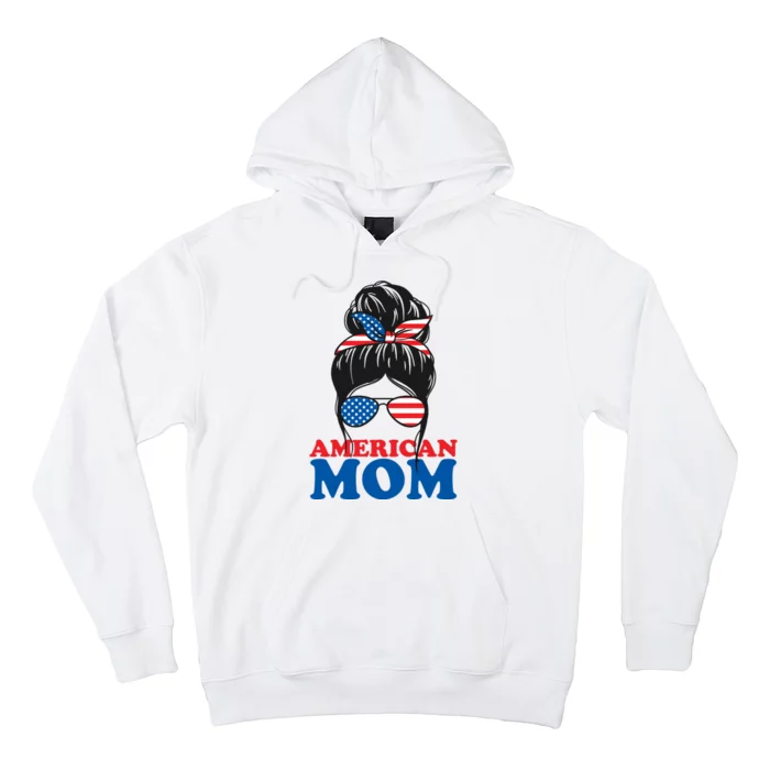 American Mom Usa Hair Bun Hoodie