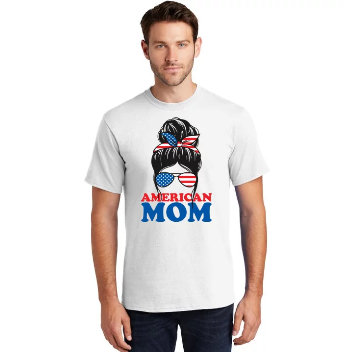 American Mom Usa Hair Bun Tall T-Shirt