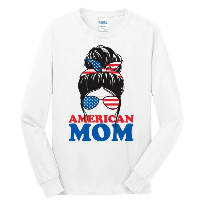 American Mom Usa Hair Bun Tall Long Sleeve T-Shirt