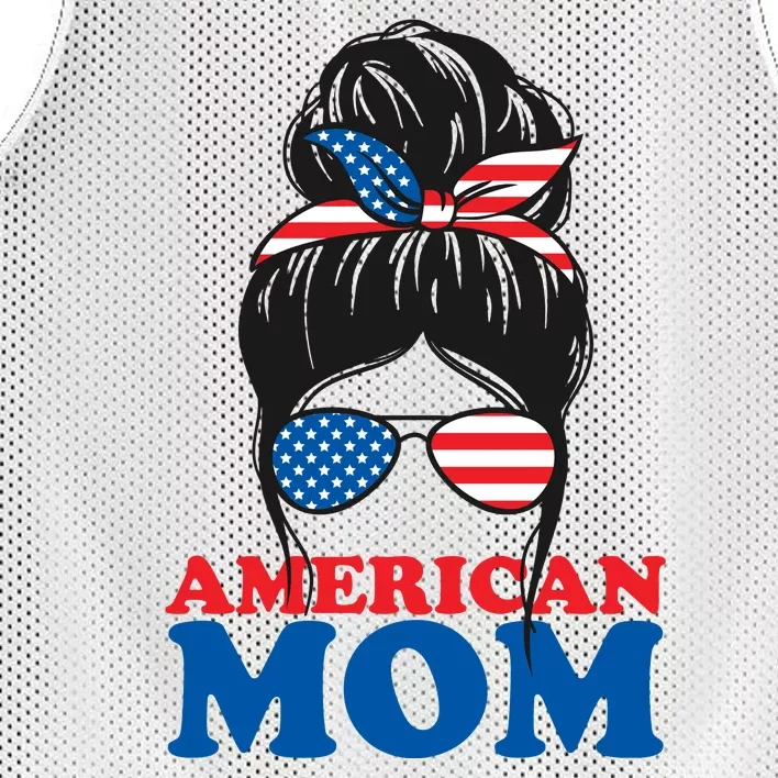 American Mom Usa Hair Bun Mesh Reversible Basketball Jersey Tank