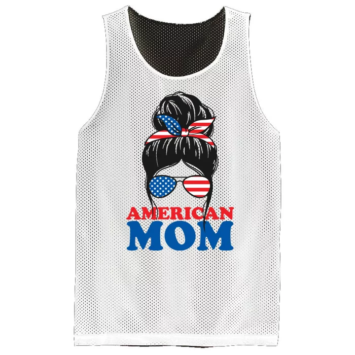 American Mom Usa Hair Bun Mesh Reversible Basketball Jersey Tank