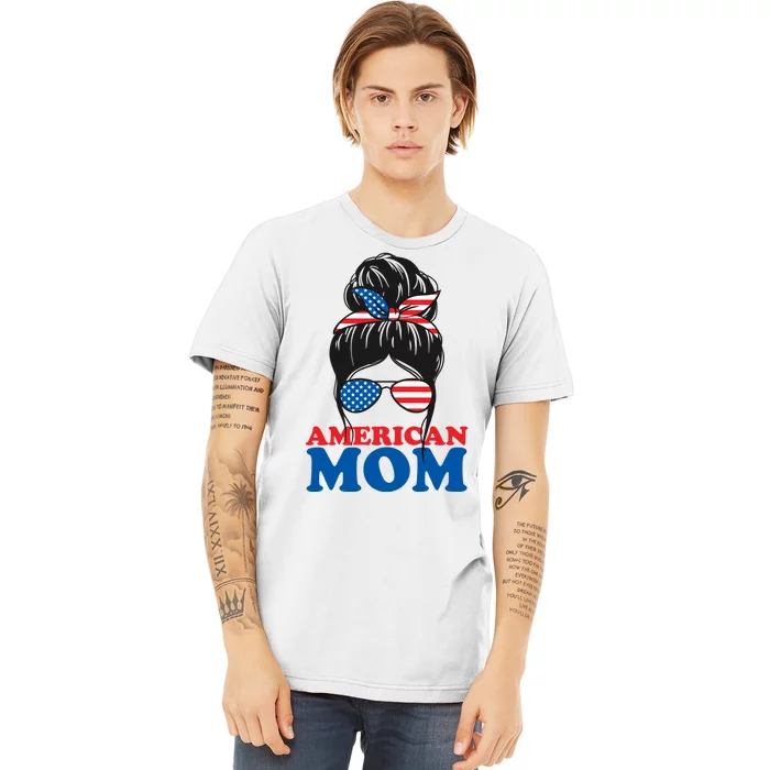 American Mom Usa Hair Bun Premium T-Shirt