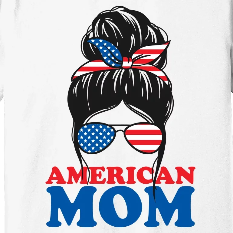 American Mom Usa Hair Bun Premium T-Shirt