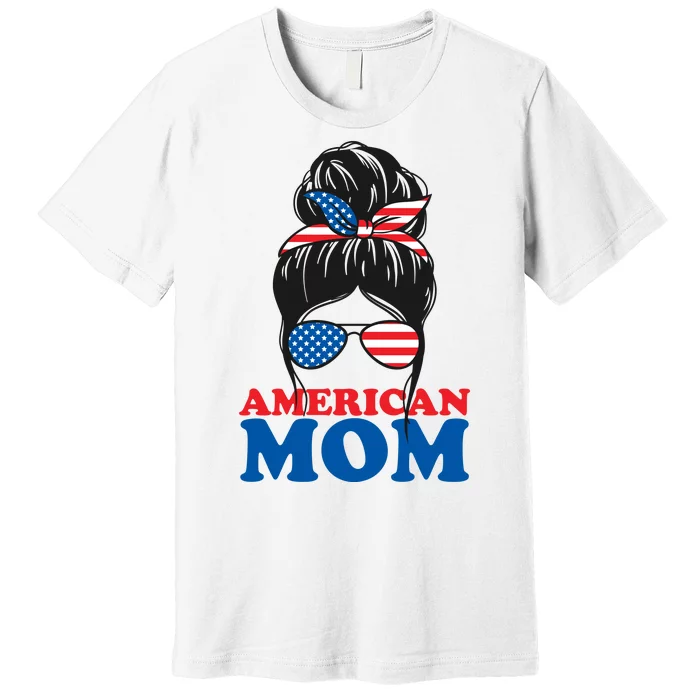 American Mom Usa Hair Bun Premium T-Shirt