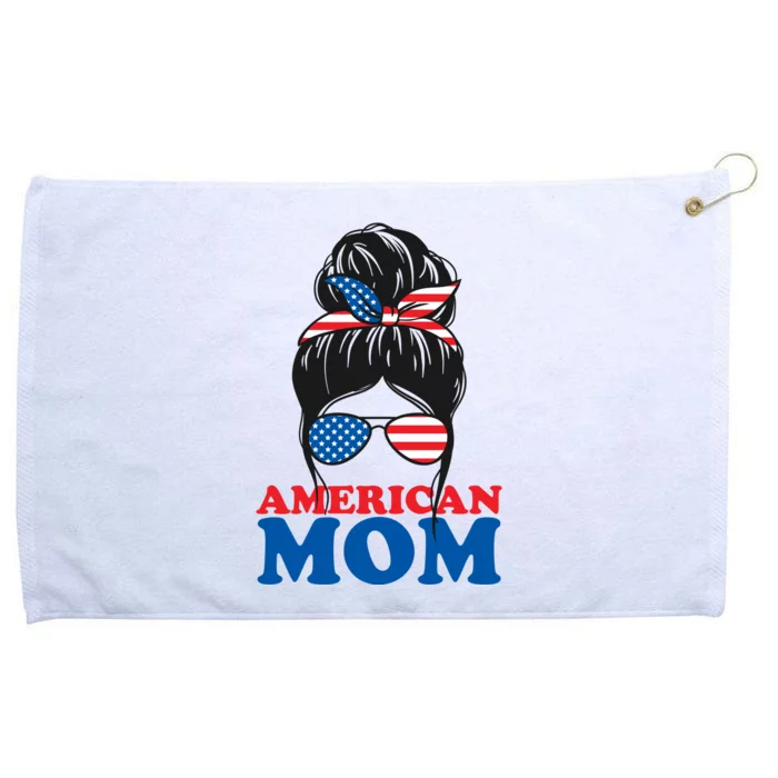 American Mom Usa Hair Bun Grommeted Golf Towel