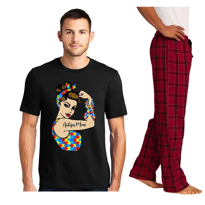 Autism Mom Unbreakable Rosie The Riveter Strong Woman Power Pajama Set