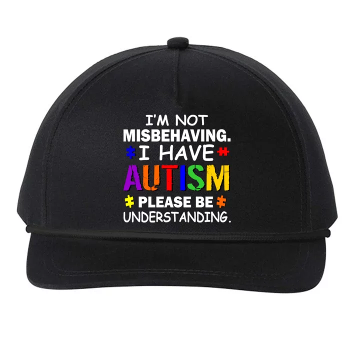 I'm Not Misbehaving I Have Autism Snapback Five-Panel Rope Hat