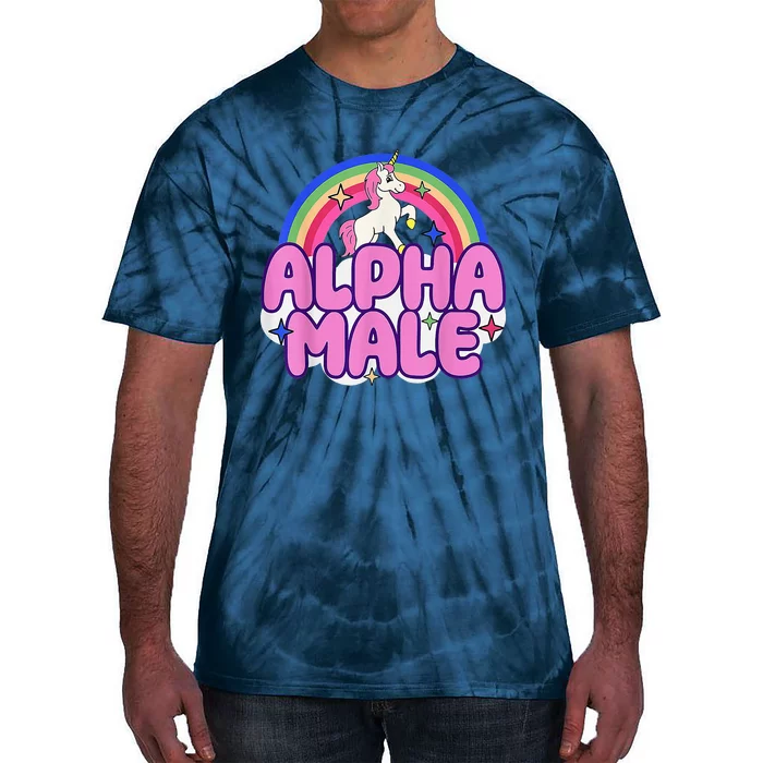 Alpha Male Unicorn Funny Sarcastic Ironic Weird Humor Tie-Dye T-Shirt