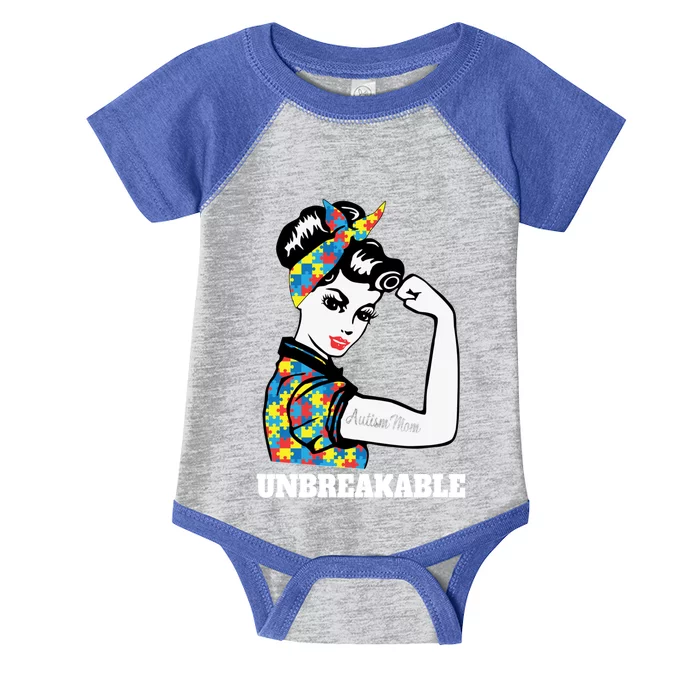 Autism Mom Unbreakable Autism Awareness Funny Gift Infant Baby Jersey Bodysuit