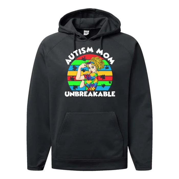 Autism Mom Unbreakable Performance Fleece Hoodie