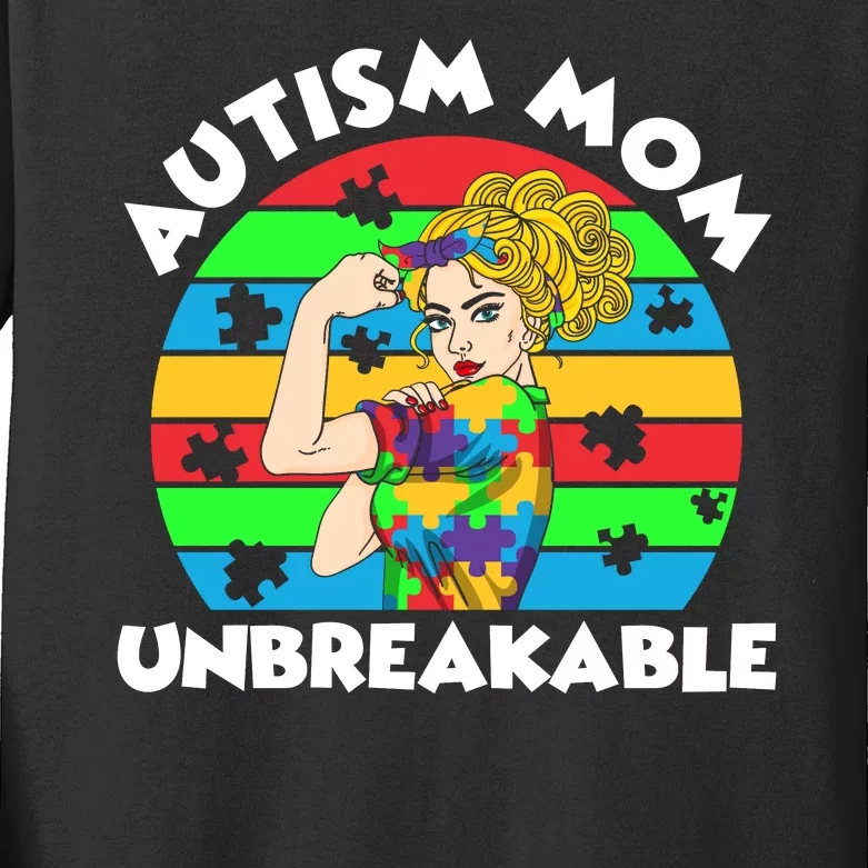 Autism Mom Unbreakable Kids Long Sleeve Shirt