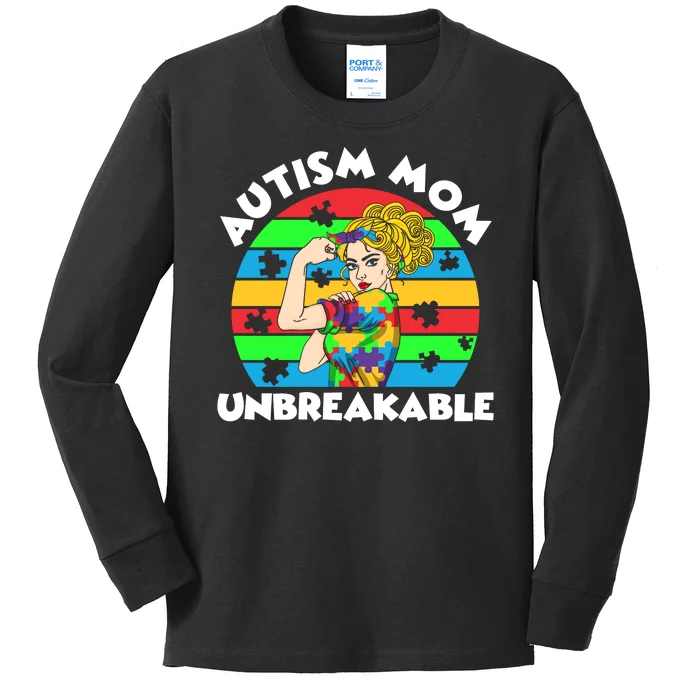 Autism Mom Unbreakable Kids Long Sleeve Shirt