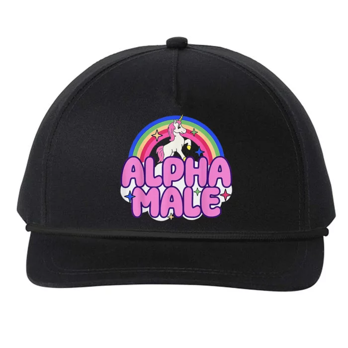 Alpha Male Unicorn Funny Sarcastic Ironic Weird Humor Snapback Five-Panel Rope Hat