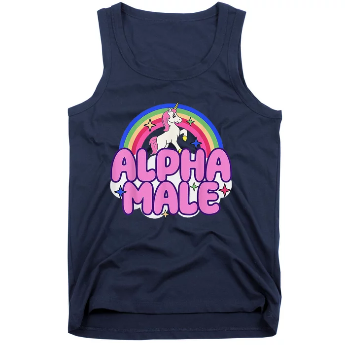 Alpha Male Unicorn Funny Sarcastic Ironic Weird Humor Tank Top