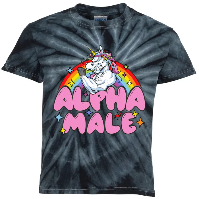 Alpha Male Unicorn Funny Sarcastic Woman Kids Tie-Dye T-Shirt