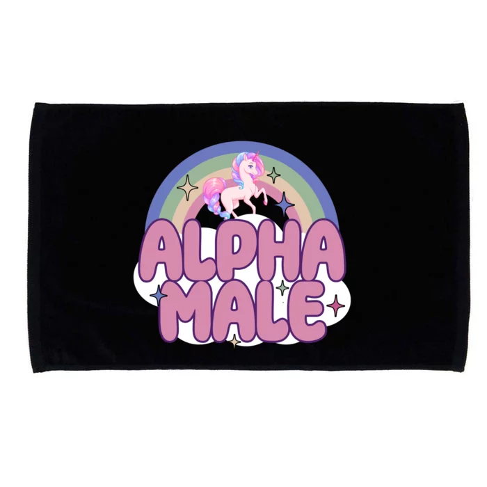 Alpha Male Unicorn Rainbow Funny Microfiber Hand Towel