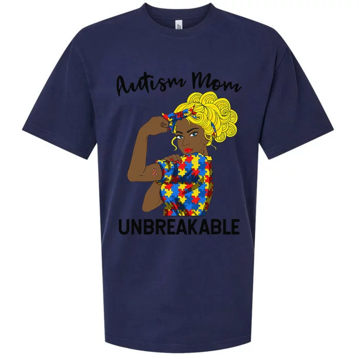 Autism Mom Unbreakable Autism Puzzle Ribbon Love Sueded Cloud Jersey T-Shirt