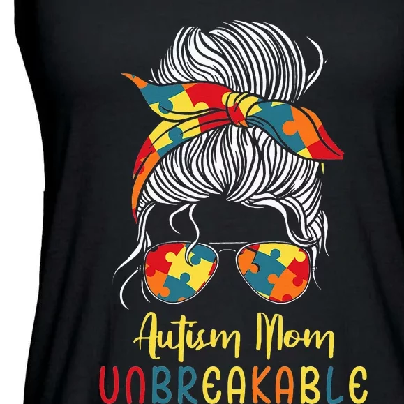 Autism Mom Unbreakable Autism Awareness & Support Ladies Essential Flowy Tank