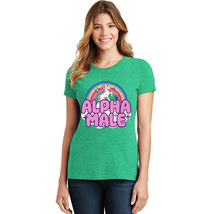 Alpha Male Unicorn Funny Sarcastic Ironic Weird Humor Women's T-Shirt