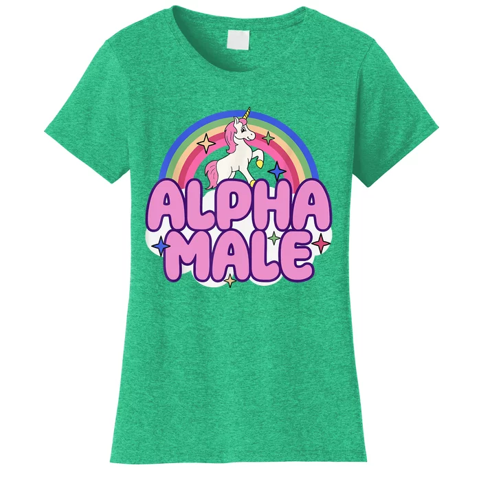 Alpha Male Unicorn Funny Sarcastic Ironic Weird Humor Women's T-Shirt