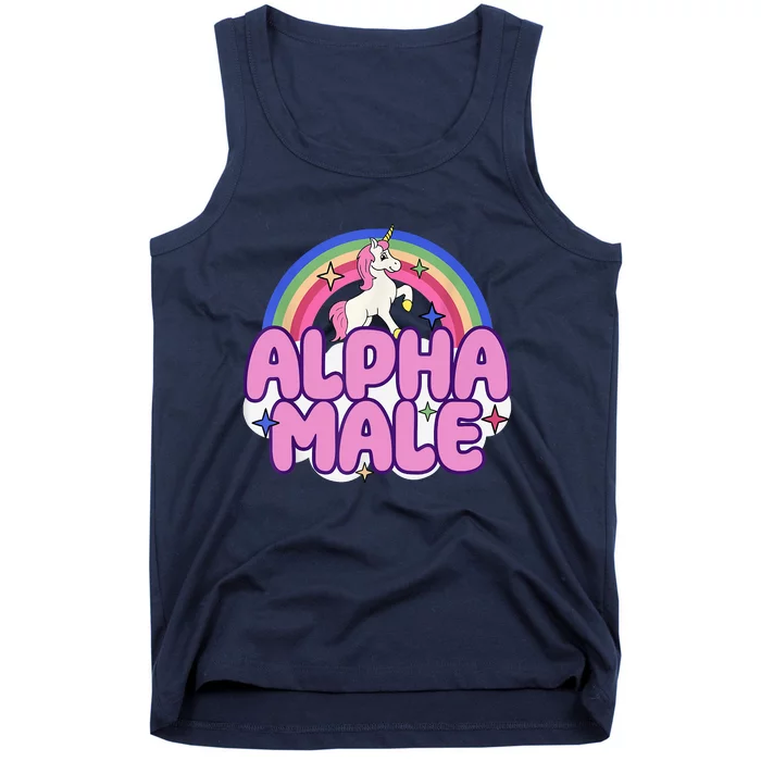 Alpha Male Unicorn Funny Sarcastic Ironic Weird Humor Tank Top