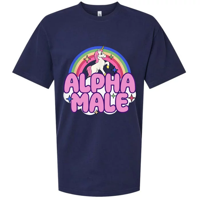 Alpha Male Unicorn Funny Sarcastic Ironic Weird Humor Sueded Cloud Jersey T-Shirt