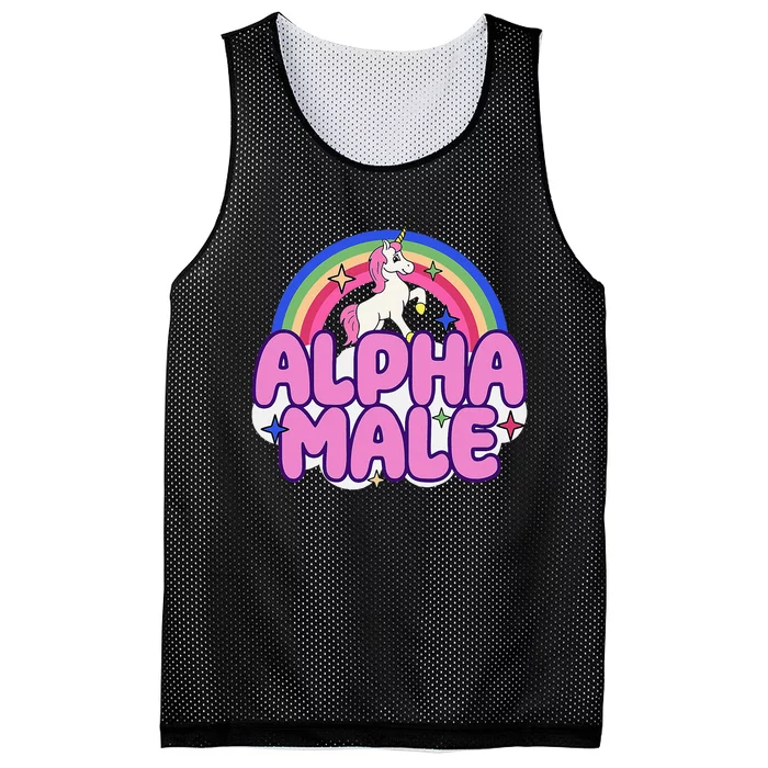 Alpha Male Unicorn Funny Sarcastic Ironic Weird Mesh Reversible Basketball Jersey Tank