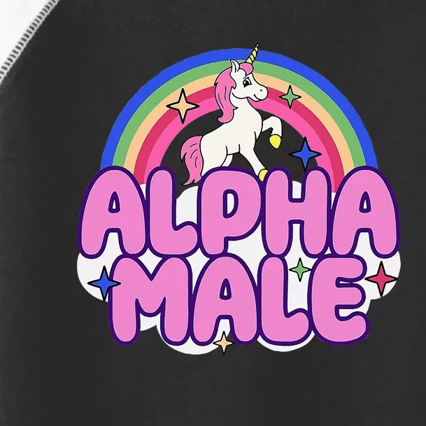 Alpha Male Unicorn Funny Sarcastic Ironic Weird Toddler Fine Jersey T-Shirt