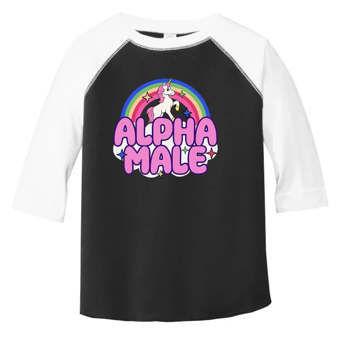 Alpha Male Unicorn Funny Sarcastic Ironic Weird Toddler Fine Jersey T-Shirt