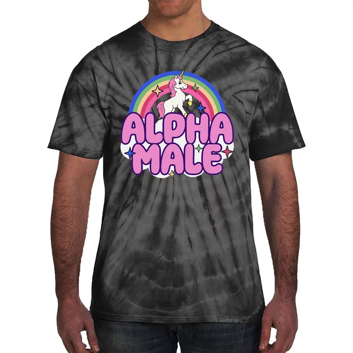 Alpha Male Unicorn Funny Sarcastic Ironic Weird Tie-Dye T-Shirt