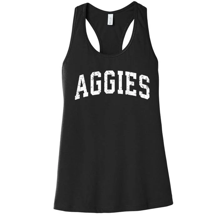 Aggies Mascot Vintage Athletic Sports Name Women's Racerback Tank