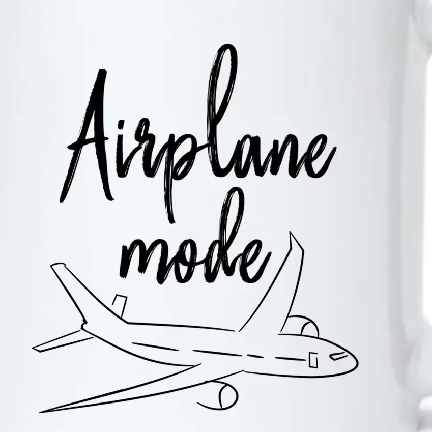 Airplane Mode Vacation Travel Gift Black Color Changing Mug