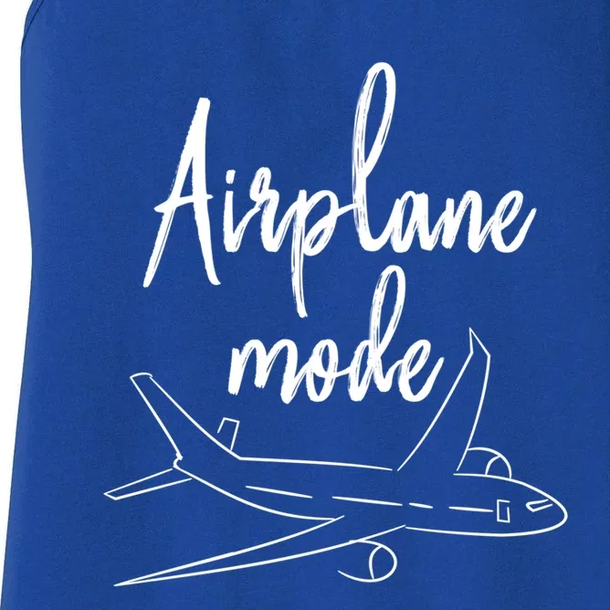 Airplane Mode Vacation Travel Gift Women's Racerback Tank