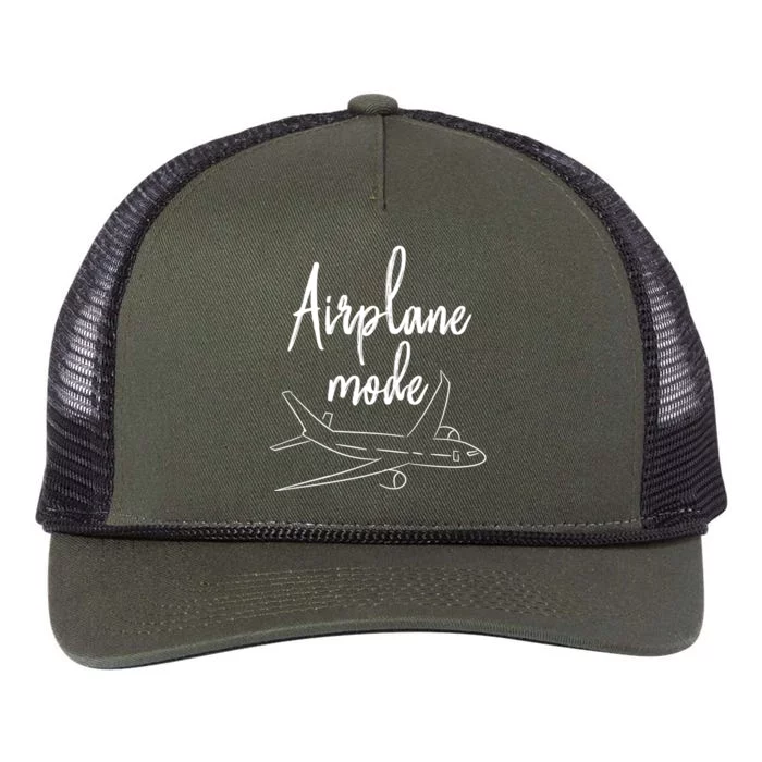 Airplane Mode Vacation Travel Gift Retro Rope Trucker Hat Cap