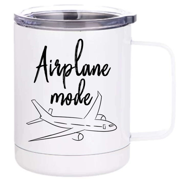 Airplane Mode Vacation Travel Gift Front & Back 12oz Stainless Steel Tumbler Cup